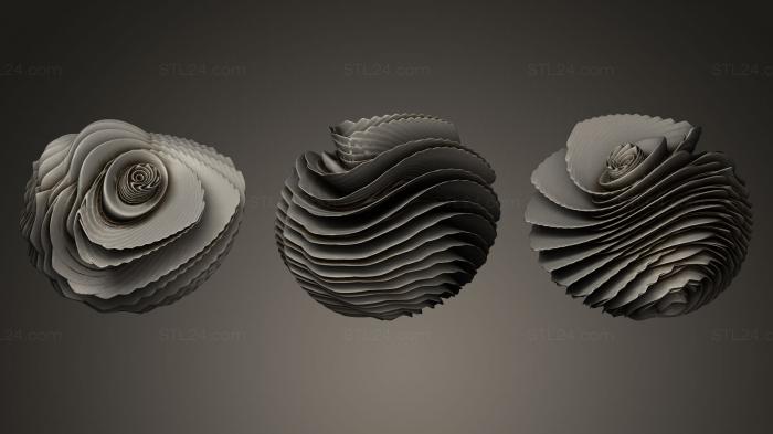 Geometric shapes (Digital Flower 7, SHPGM_0022) 3D models for cnc